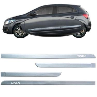 Imagem de Jogo Friso Lateral Chevrolet Onix Cinza Satin Grafia Original 2020 A 2