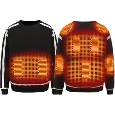 Imagem de Moletom Masculino Jaqueta Aquecida Moletom Aquecido Casaco Aquecido Elétrico Camisolas De Aquecimento De Inverno Com 9 Zonas De Aquecimento Para Atividades Ao Ar Livre