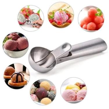 Imagem de Colher De Sorvete Bola Com Ejetor Manual Inox Profissional - D' Presen