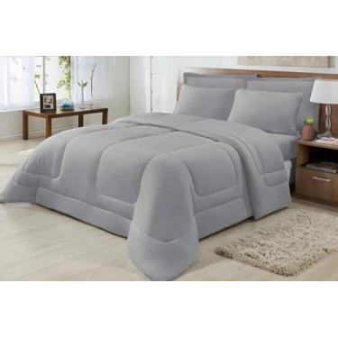 Imagem de Edredom Queen Size + Jogo Cama Queen Malha Penteada 100% Algodão-4 peç