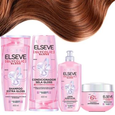 Imagem de Kit Elseve Glycolic Gloss Loreal Paris 400ML Elixir Antiporosidade Pro