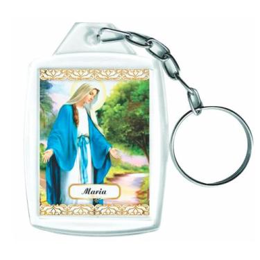 Imagem de Kit De Chaveiros Acrílicos 3x4cm Para Eventos Maria Com 12 Unidades - 
