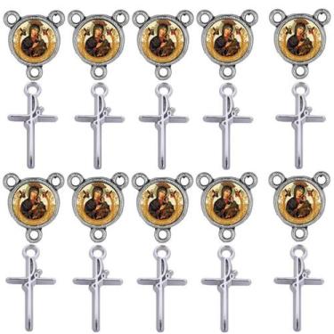 Imagem de Crucifixo + Entremeio NS Sra Perpetuo Socorro 40 Peças terço - Tudo Em