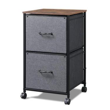 Imagem de Armário de arquivo DEVAISE, móvel, com 2 gavetas, tecido marrom rústic