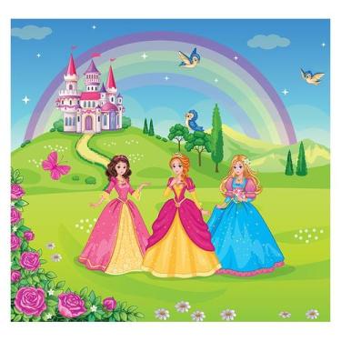 Imagem de Papel de Parede Adesivo Infantil Castelo Princesas Quarto Menina - 727