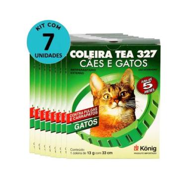 Imagem de Kit Coleira Contra Pulgas e Carrapatos TEA 327 Gatos König 13g com 33c