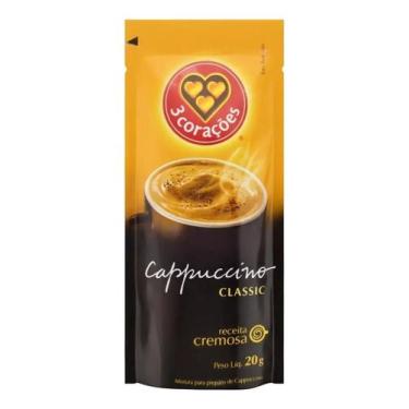 Imagem de Kit c/ 4 3 Coracoes cappuccino classico sache 20 g - 3 Corações