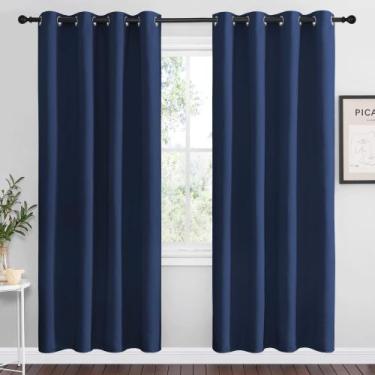 Imagem de Cortinas Blackout NICETOWN Navy 140x200cm para sala de estar