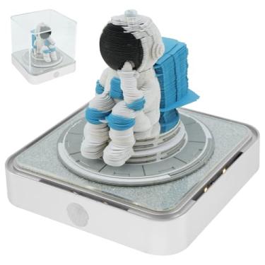 Imagem de ZJRDYYK Bloco de notas de calendário de arte 3D 2025, bloco de notas 3D para entalhar em papel, calendário de peça de tempo 2025, calendário de mesa diário 3D, papel rasgar com luz LED e capa acrílica