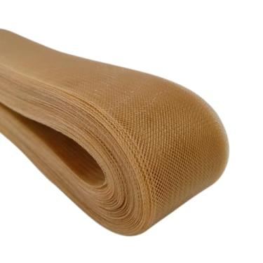 Imagem de Abbaoww Trança macia de crina de cavalo de 50 metros para costura de barbatanas de poliéster vestido de casamento acessórios para vestidos de dança (marrom)