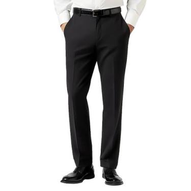 Imagem de Calça social YUCENFU Cozy Hidden, cintura extensível, preta reta