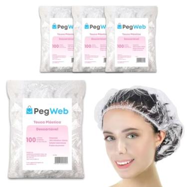 Imagem de Kit 300 Toucas Plásticas Descartável Banho Cabelo Sanfonada hotel motel Transparente com Elástico (Transparente)