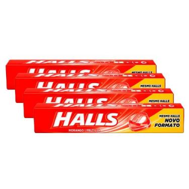 Imagem de Kit 4 Bala Halls Morango 28g