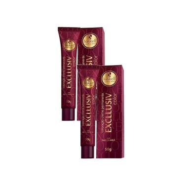 Imagem de Kit 2 Tintura Creme Haskell Excllusiv Color Castanho Escuro 3.0 50g