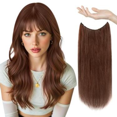 Imagem de Extensões de cabelo de arame Sunny Real Human Hair Auburn Red 40cm - S