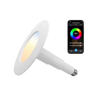 Imagem de Iluminação embutida LED inteligente de 15 cm RGBCW com mudança de cor, 12W 800LM LED Downlight, compatível com Alexa Google Assistant, 1 pacote