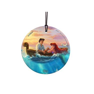 Imagem de Trend Setters Pequena Sereia Disney – Princesa Ariel Príncipe Eric – Thomas Kinkade – Apaixonar-se – Impressão Starfire de 8,9 cm Acessório de Impressão de Vidro Pendurado – para Gifting and