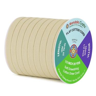Imagem de Mandala Crafts Cordão De Substituição Plano Bege, Algodão Macio 1/2" E 20 Jardas Para Moletom Com Capuz Calça
