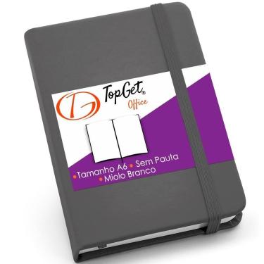 Imagem de Caderneta 9X14Cm 80 Folhas Sem Pauta Kind Topget - Cinza