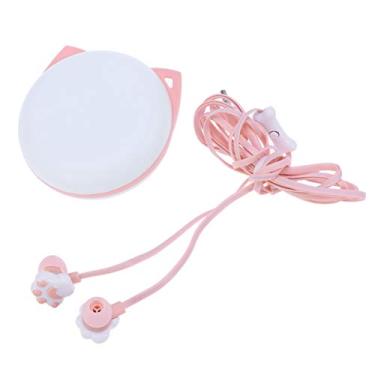 Imagem de Mikikit Fones de ouvido com fio Kitten Claw com caixa de armazenamento de desenhos animados, fones de ouvido intra-auriculares confortáveis compatíveis com conector de 3,5 mm para crianças e