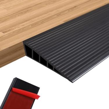 Imagem de EaseThrift Rampas De Soleira 1" Para Portas, Faixa Transição Piso 40'' Em L, Cadeiras Rodas, Tiras Redutoras Portas Borda, Degraus Casa (Preto)
