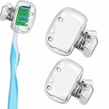 Imagem de Protetor De Escova De Dente Capa Porta Estojo Case Higiênico Viagem Infantil Adulto Antibacteriano BPA Free (2, Incolor)