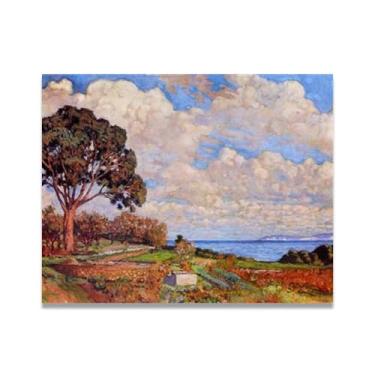 Imagem de Árvore grande perto do mar Neo-impressionista do início do século XX: Théo van Rysselberghe Arte em tela 80 x 104 cm sem moldura