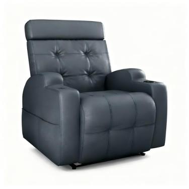 Imagem de Poltrona Reclinável Automática com USB, Porta-Copos e Design Elegante em Corino Cherokee (Cinza)