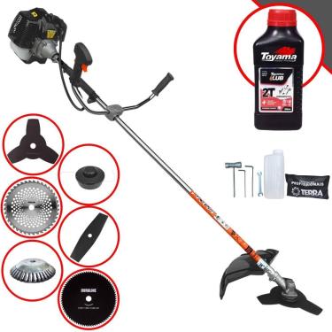 Imagem de Podador de Grama Multifuncional Terra GRH-430 À Gasolina 43cc 1,7HP de Potência 6.500rpm Motor 2 Tempos Roçadeira Completa 6 Em 1 + ÓLEO TOYAMA FG50