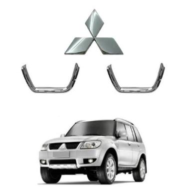 Imagem de Friso Grade Dianteira + Emblema Pajero TR4 2009 a 2015 - Marcon