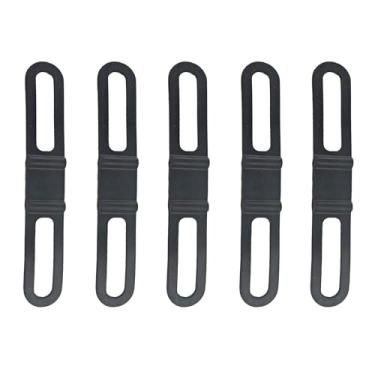 Imagem de Runseaway 5 peças de pulseira de silicone multiuso, suporte de montagem de lanterna de ciclismo, pulseira de borracha elástica para guidão de bicicleta, prenda luzes e acessórios com segurança, preto