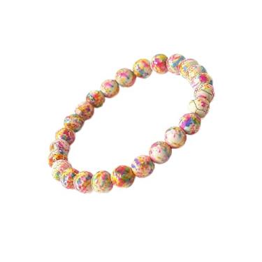 Imagem de AMXXZIC Pulseira ajustável com contas de pedra natural para homens e mulheres - multicolorida, contas de 8 mm, diâmetro interno de 15 a 16,7 cm, One Size, Pedra, Sem Pedra Preciosa