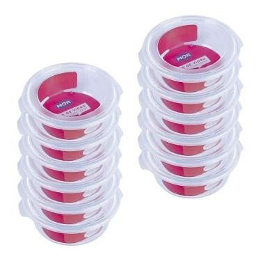 Imagem de Kit 12 Potes Hermético Marmita De Vidro Redondo 620ml Mor