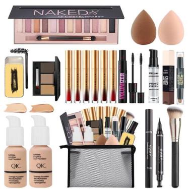 Imagem de Kit de maquiagem NUIBO Kit completo com conjunto de sombras e batons N