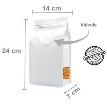 Imagem de Saco Box Pouch Branco Com Visor 14x24+7cm - 250 gramas - Importado, 50