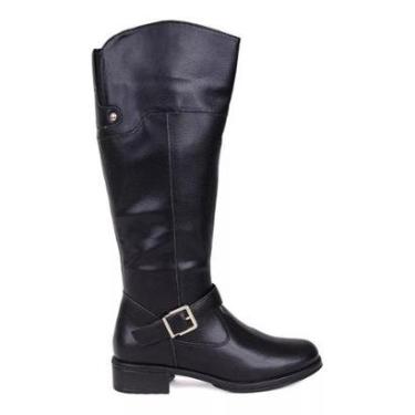 Imagem de Bota Feminina Mooncity Montaria Cano Longo Confortável Macio-Feminino