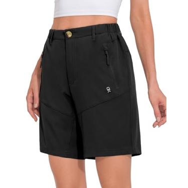 Imagem de Short feminino Little Donkey Andy com stretch de secagem rápida para caminhadas, acampamento, viagem, A1 Black, X-Large