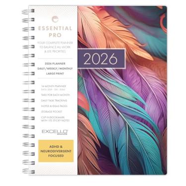 Imagem de Essential PRO 2026 Agenda diária, semanal e mensal, 17,8 cm x 23 cm: 14 meses (novembro de 2025 a dezembro de 2026) abas mensais, rastreamento diário, páginas de notas, bolso de armazenamento