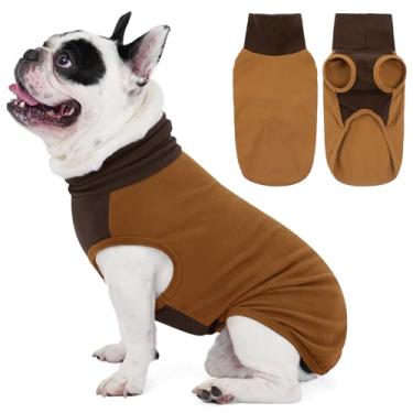 Imagem de SUNFURA Suéter para cães GG – Suéter de lã para cães, pulôver, casaco de lã com gola rolê elástica para cães grandes, meninos e meninas, macacão quente de Natal para galgo, marrom GG