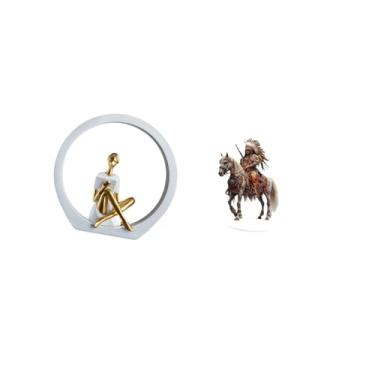 Imagem de Fenteer Estatueta de Acrílico para Cavaleira, Estátua Feminina, Peça Central de Mesa, Quarto, Leitores, Presente, Estante, Escultura Abstrata de Fazend