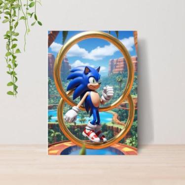 Imagem de Quadro Decorativo Sonic Infantil A4  Placa MDF 13 - Lomi Art