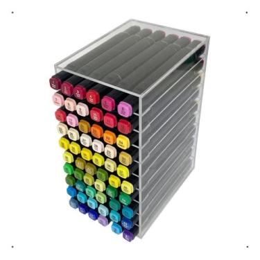 Imagem de Nicho Organizador Para Canetas Touch 60 Cores Acrílico Suporte - Akria