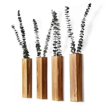 Imagem de Conjunto de plantador de parede de madeira Sawoake Modern Home Decor B