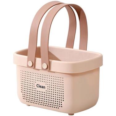 Imagem de Cesta de armazenamento Jiatua Plastic com alça Shower Caddy Pink