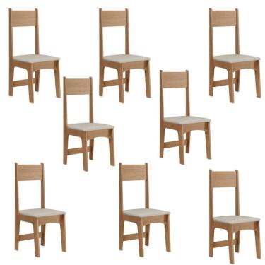 Imagem de Kit 8 Cadeiras Encosto Assento Delta Mel/Savana