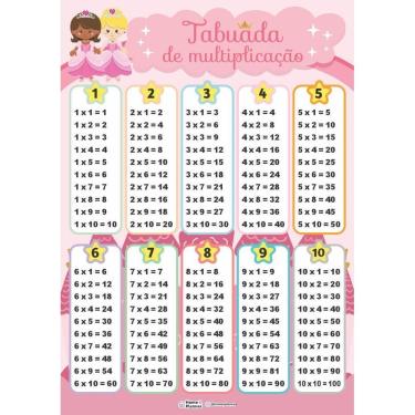 Imagem de Tabuada De Multiplicação - Princesas - Home E Planner