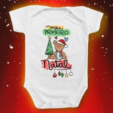 Imagem de Body Para Bebê Meu Primeiro Natal Menino Menina Papai Noel - Borizinho