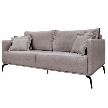 Imagem de Sofá Decorativo 2 Lugares 160cm Pés em Aço Stagno Linho Areia Rústica - Gran Belo