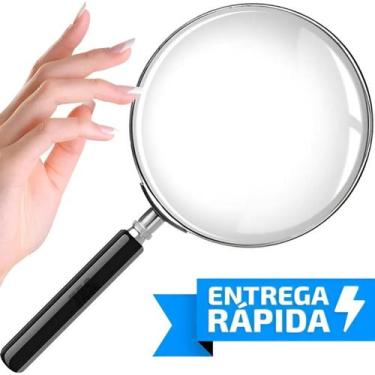 Imagem de Lupa 100mm Aumento Grande 5x Lente Manual Leitura Estetica - MBtech