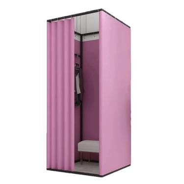 Imagem de Camarim quadrado com cortina de sombreamento, divisória de tela de privacidade portátil para lojas de roupas, escritórios e shoppings (E, 100 x 100 x 200 cm)